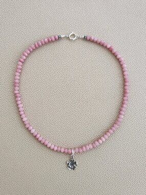 MINI PINK OPAL NECKLACE W/ MINI 925 SAKURA--16"